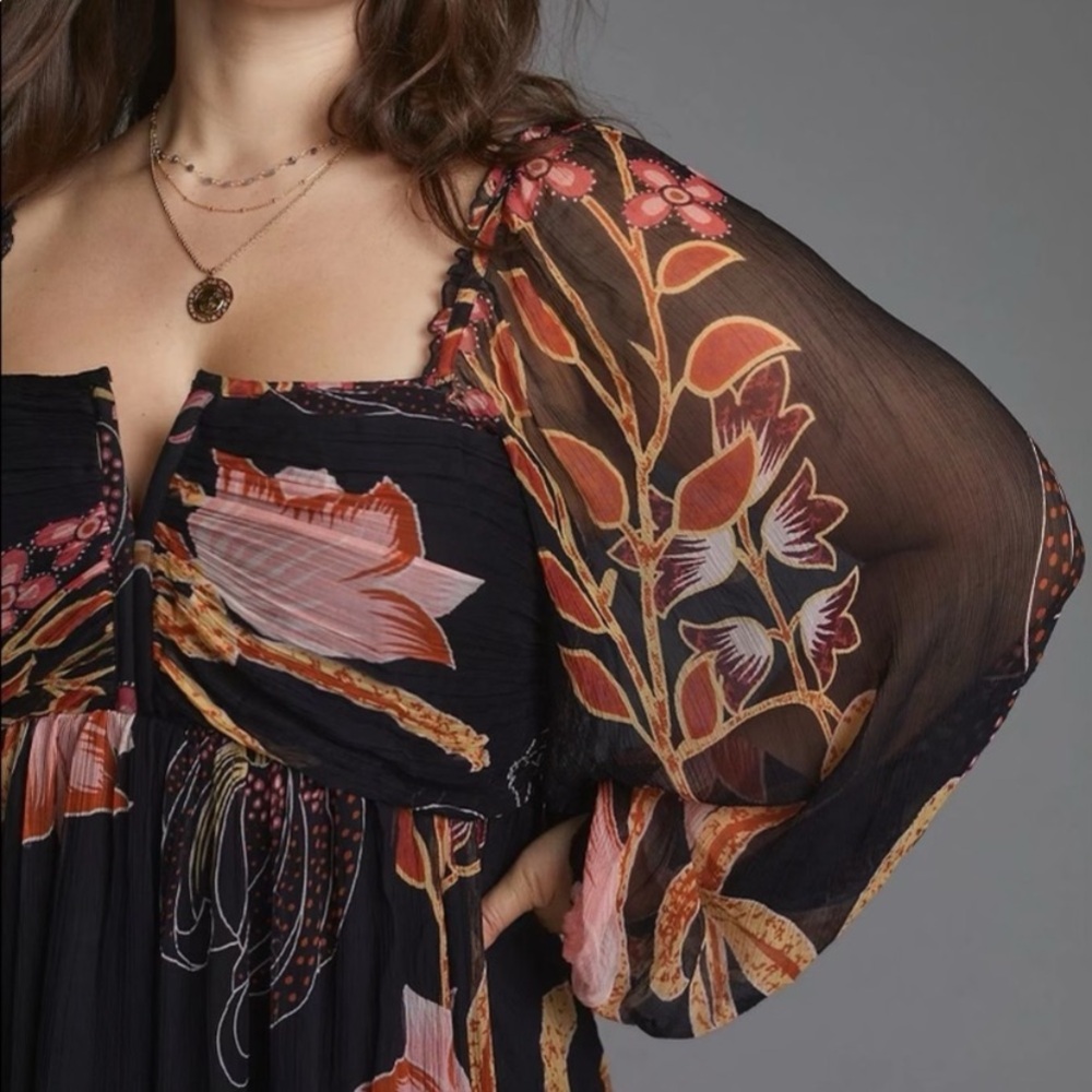 Let Me Be ANTHROPOLOGIE Babydoll Dress L Whimsygoth - Picture 4 of 13